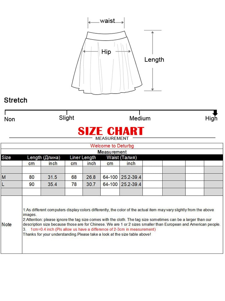 Fashion Pleated Midi Long Skirt Koran Casual High Waist Skirts