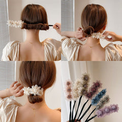 Women Elegant Bud Chiffon Flower Hairstyle