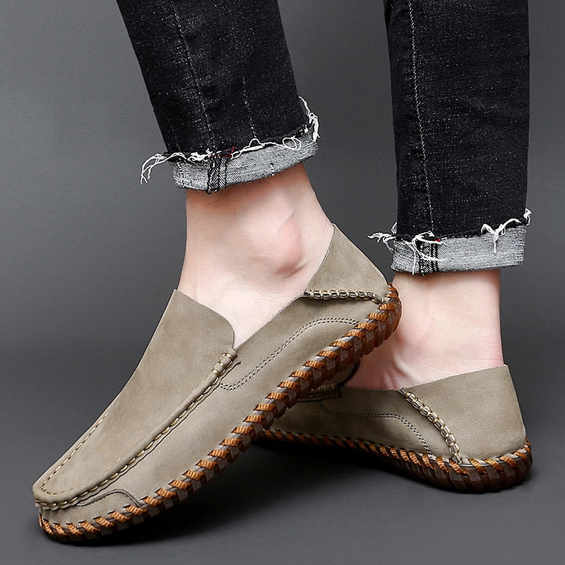 Men Loafers Cow Leather Casual Shoes For Man Soft Spring