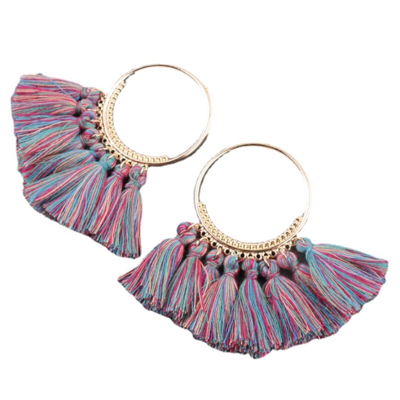 Fashion Tassel Earrings Creative Jewelry Large Hoop Earrings