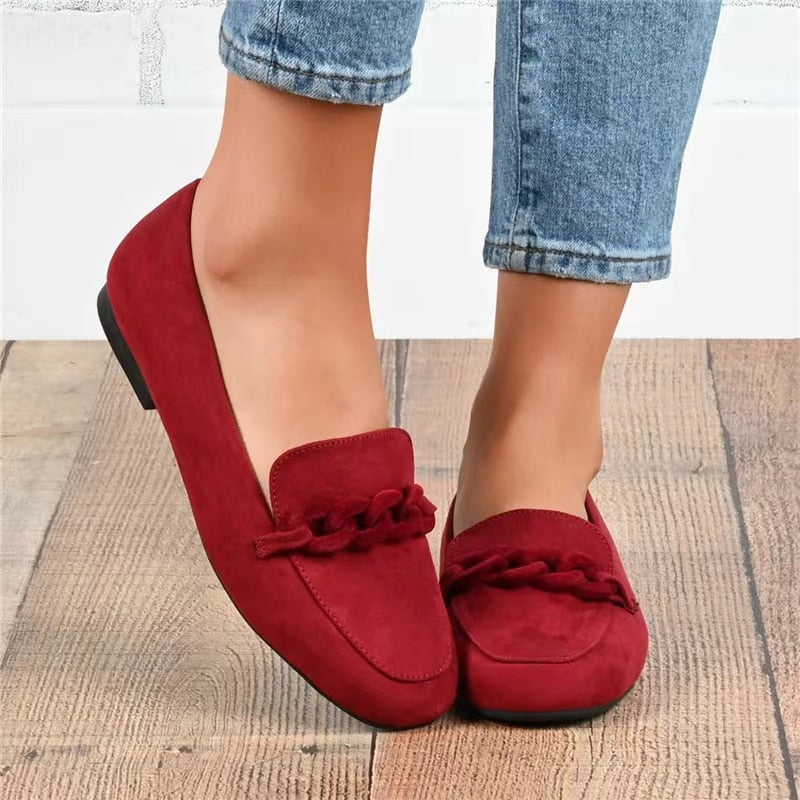 Spring new single shoes shallow mouth round versatile shoes