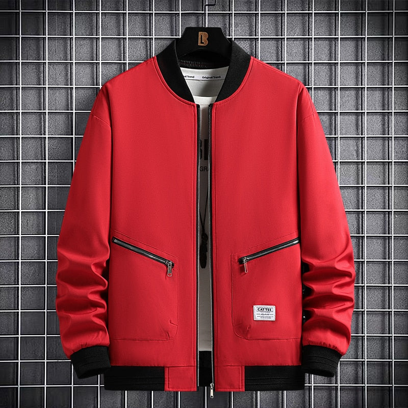 Mens Bomber Jackets Outdoor Windbreaker Baseball Jackets