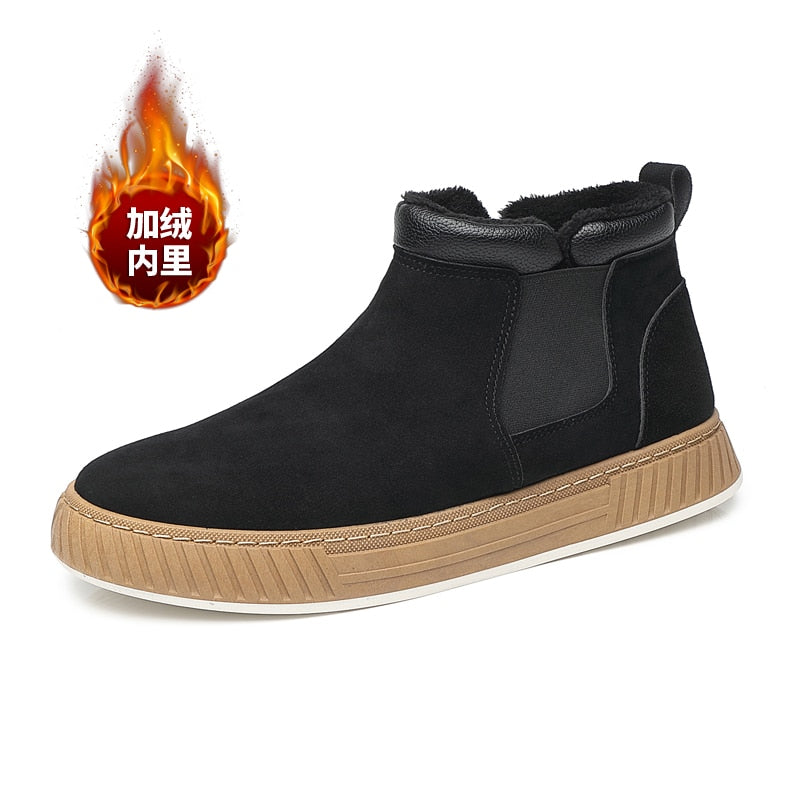 Winter Men Boots Fur Warm Ankle Boots Designer Platform High Top Shoes