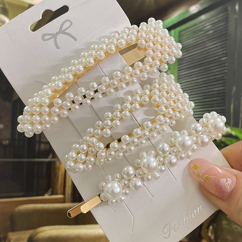 Simulated Pearl Hair Clips For Women