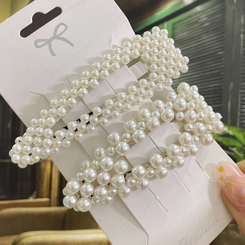 Simulated Pearl Hair Clips For Women