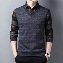 Men Sweater Fleece Thickened Knitted Warm Knitwear