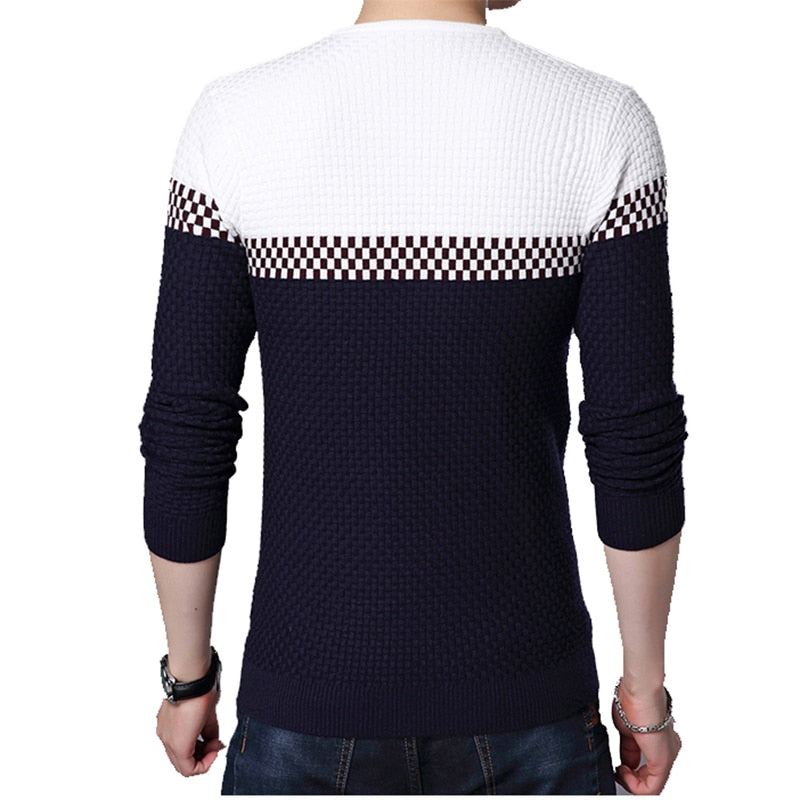 Men Sweater Business Leisure Sweater Pullover V-neck Fit Slim Sweaters Knitted