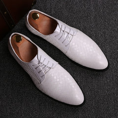 Formal Shoes Men Dress Business Shoes Geometric Oxfords Flats