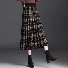 Ankle-length A-line Skirt Vintage Knitting Loose Retro Women Clothing