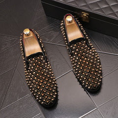 Shoes Flats Loafers Men Handmade Spiked Shoes Soft Moccasins