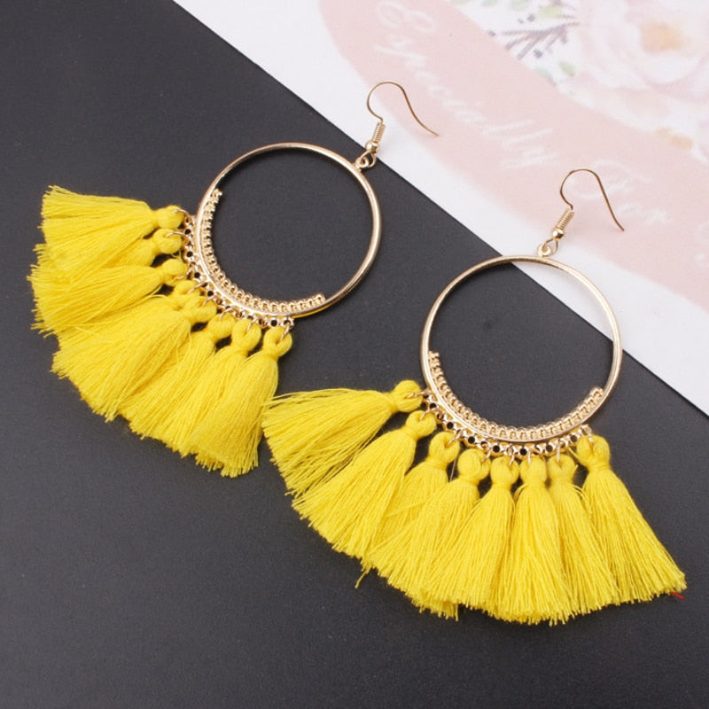 Fashion Tassel Earrings Creative Jewelry Large Hoop Earrings