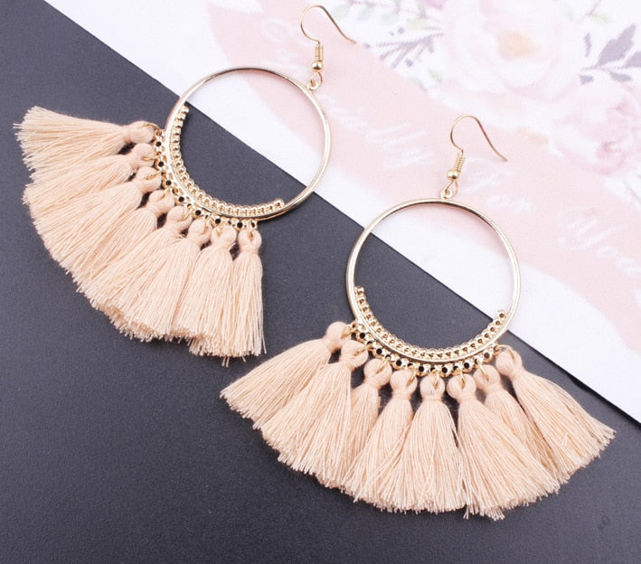 Fashion Tassel Earrings Creative Jewelry Large Hoop Earrings