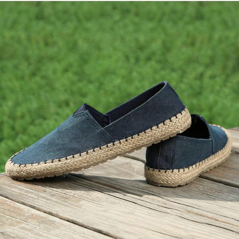 Footwear Flat Shoes Hemp Lazy Flats Men Moccasins Loafers Driving Shoes