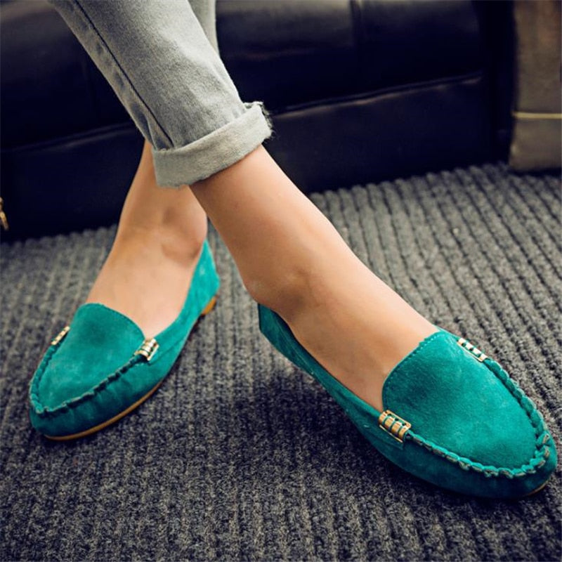 Casual Flat Comfortable Loafer Slip on Soft Round Toe Denim Flats