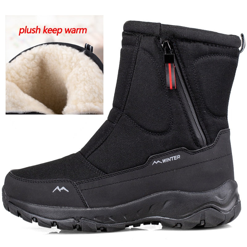 Men Boots Winter Shoes Warm Snow Boots Mid-calf Warm Shoes Boots