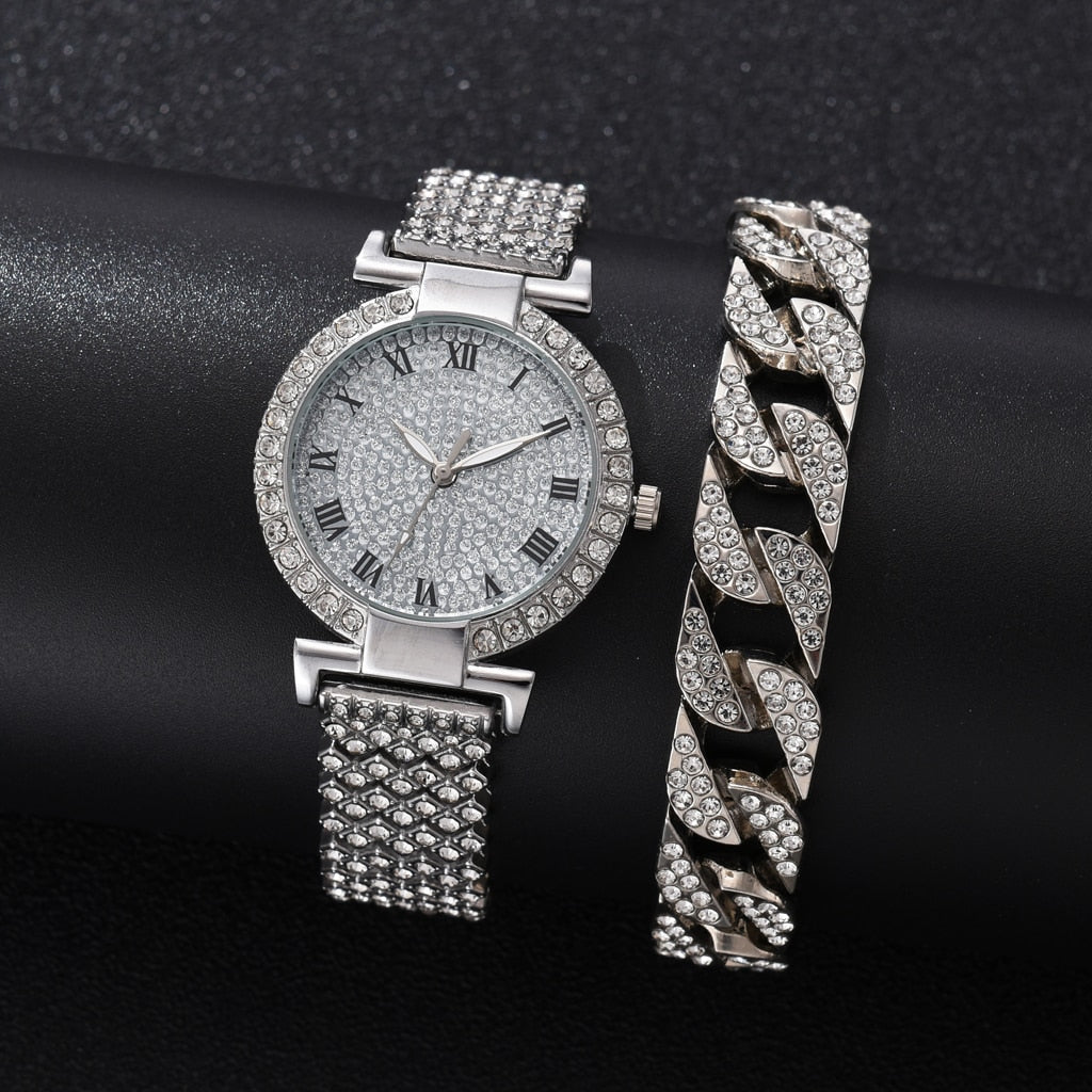 Diamond Women Watches Gold Watch Ladies Wrist Rhinestone