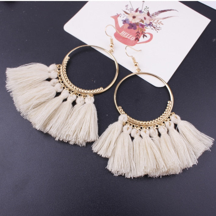 Fashion Tassel Earrings Creative Jewelry Large Hoop Earrings