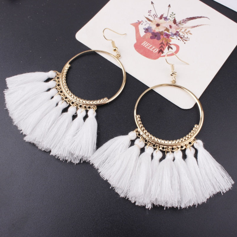 Fashion Tassel Earrings Creative Jewelry Large Hoop Earrings