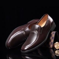 Men Formal Shoes Loafers Dress Breathable Slip on Black Driving Shoes