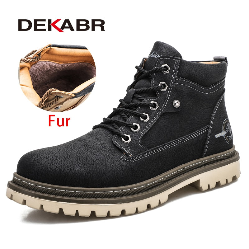 Shoes Men Warm Fur Boots Wear-Resistan Leisure Comfort Boots