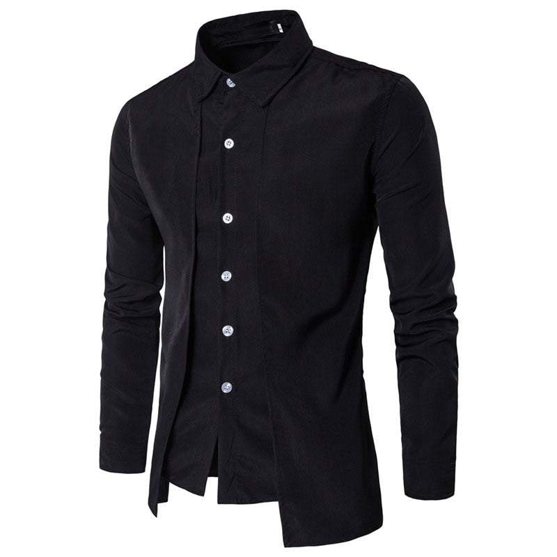 men dress shirt Fake two-piece thin section non-iron shirts men long sleeve