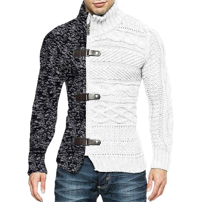 Cardigan Mens Sweater Jacket Knit Sweater Coat Zipper Knitted Sweater Slim Tops