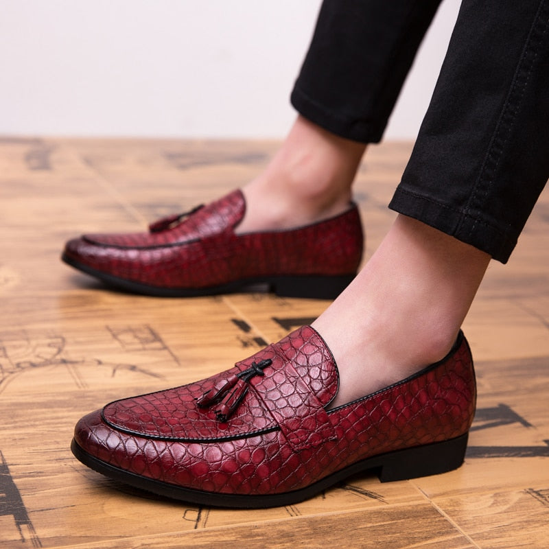 Tassel Pattern Shoes Slip-on Casual Loafers Men's Business Formal Shoes