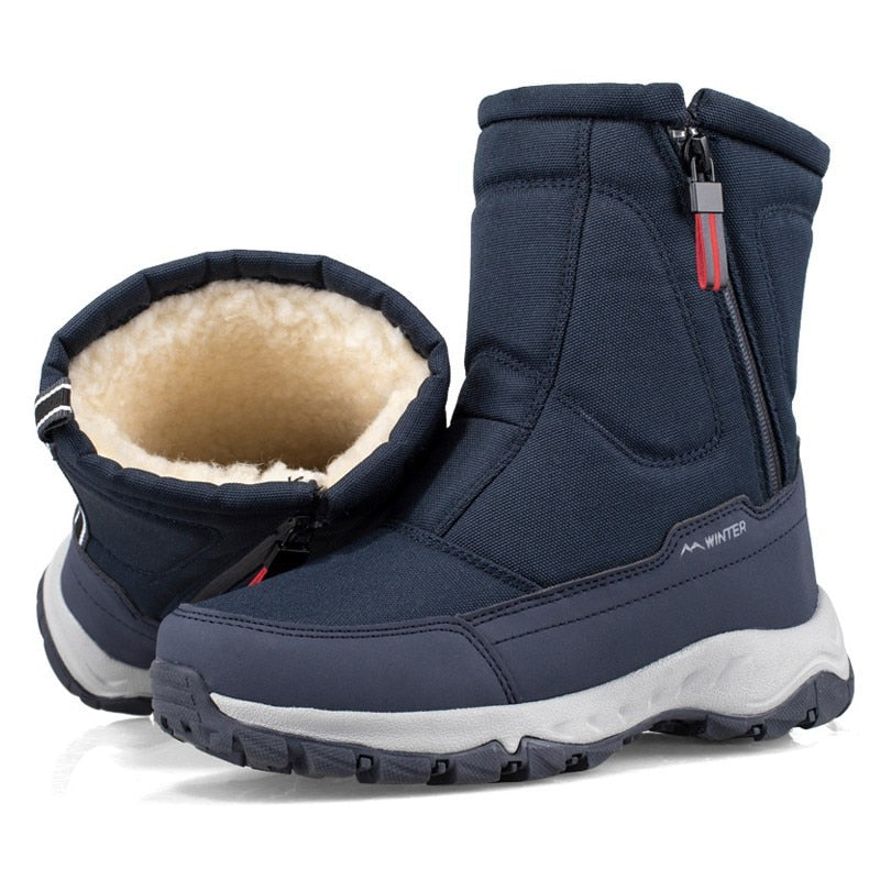 Men Boots Winter Shoes Warm Snow Boots Mid-calf Warm Shoes Boots