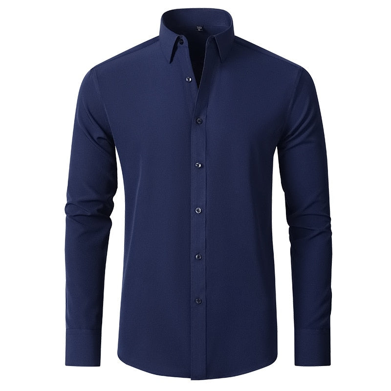 elastic force non-iron men long-sleeved business casual shirt