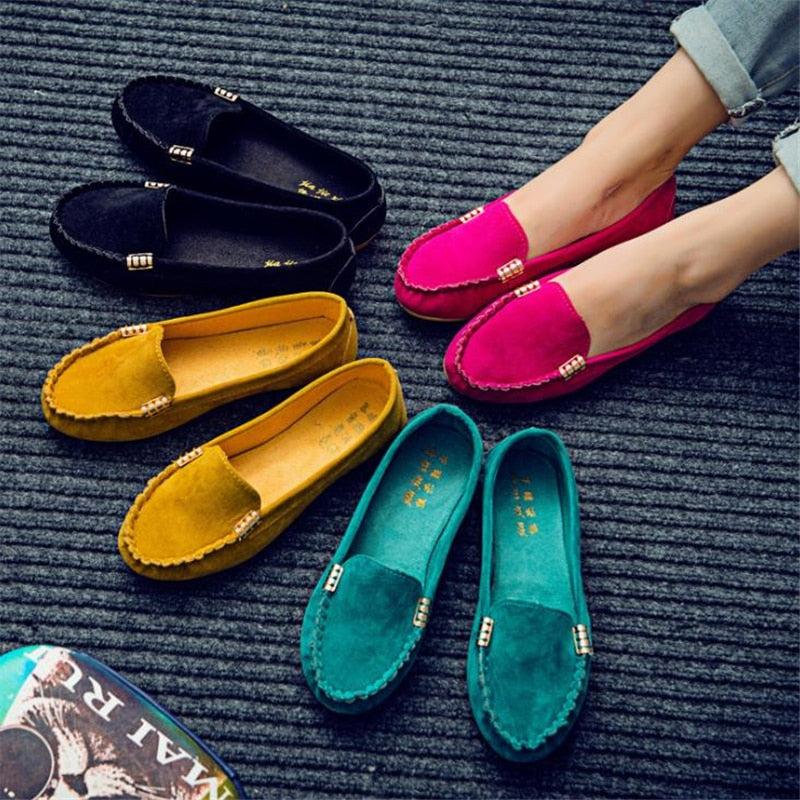 Casual Flat Comfortable Loafer Slip on Soft Round Toe Denim Flats