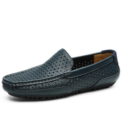 Men Casual Shoes Loafers Hollow Out Breathable Slip on Driving Shoes