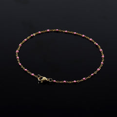 Classic Fashion Colorful Women Anklet Simple Stainless Steel