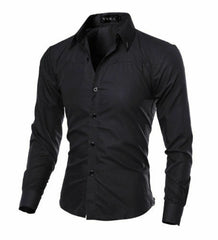 Men Casual Formal Shirt Long Sleeve Slim Fit Business Dress Shirts Tops