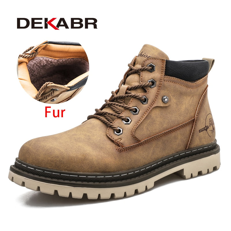 Shoes Men Warm Fur Boots Wear-Resistan Leisure Comfort Boots