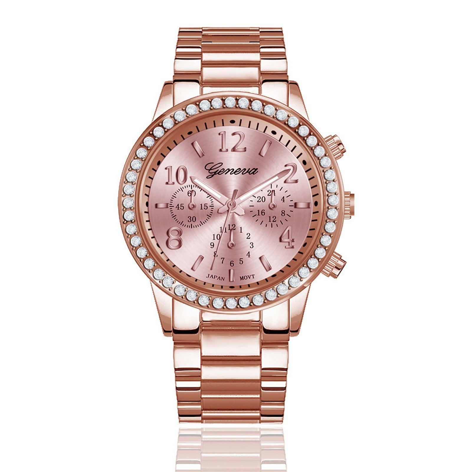 Rhinestone Rose Gold Watch Women Top Ladies Casual Quartz Watch