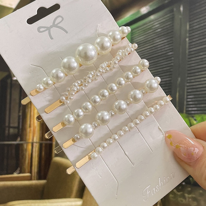 Simulated Pearl Hair Clips For Women