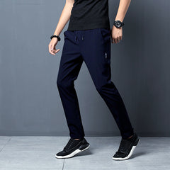 Men's Casual Pants Ice Silk Thin Sports Pants Straight Trousers Quick-drying Pants