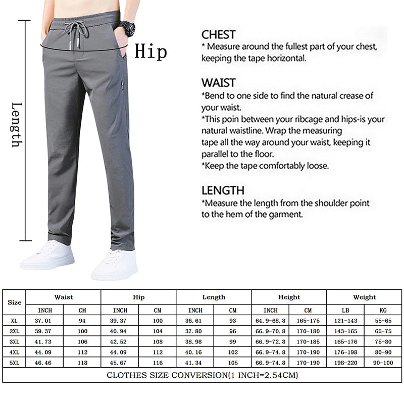 Men's Trousers Mid-Waist Loose Straight-Leg Casual Pants Quick-Drying Sports Pants