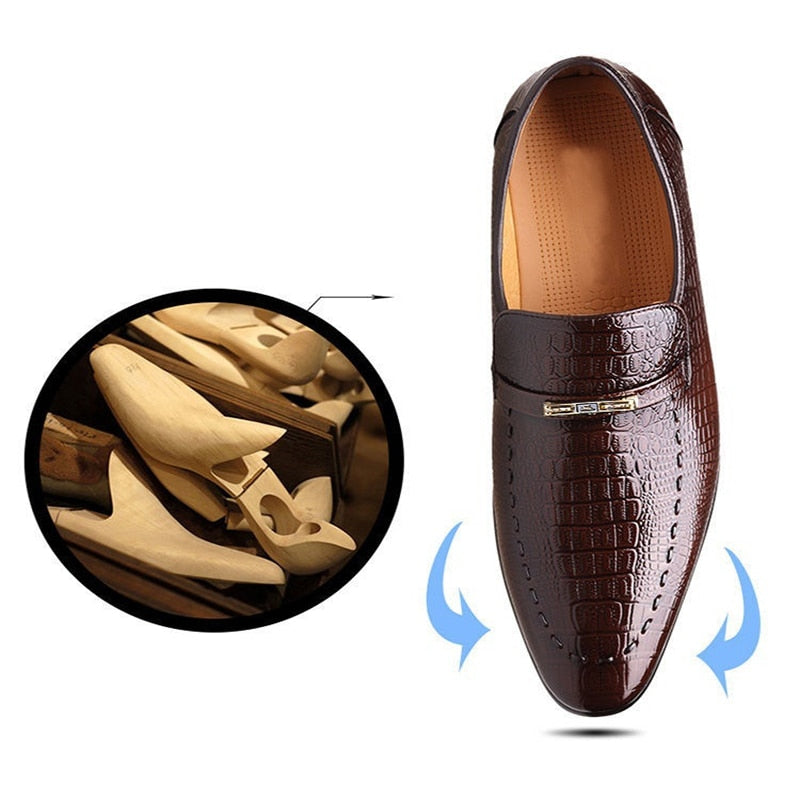 Men's Shoes Classic Low-Cut Embossed Shoes Comfortable Business Shoes Loafers