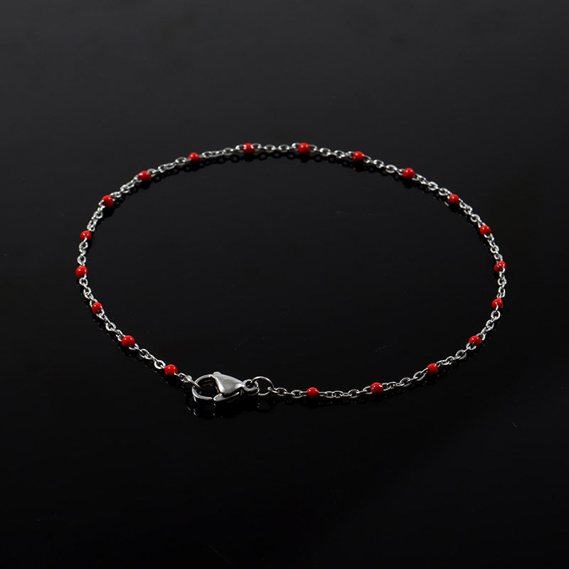 Classic Fashion Colorful Women Anklet Simple Stainless Steel