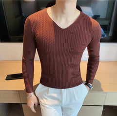 Winter Sweaters Men V-Neck Sweaters Sweater Woolen Slim