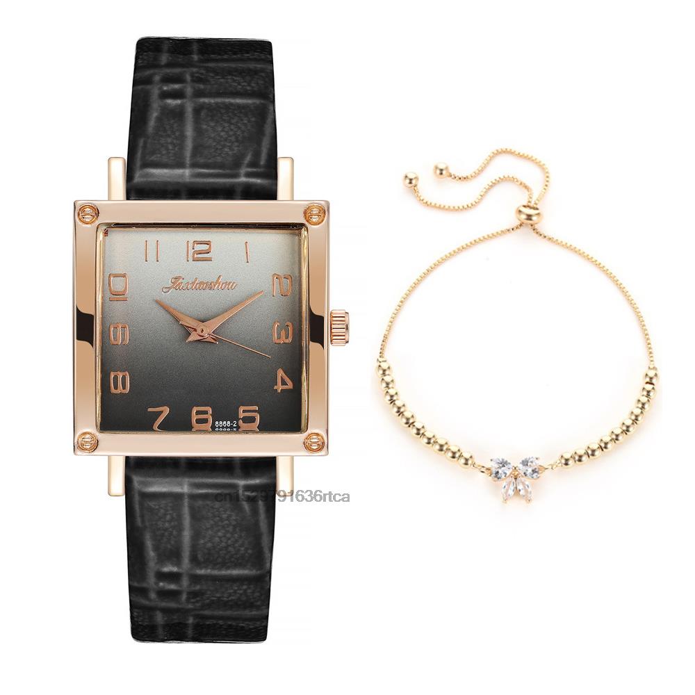 Women Gradient Square Watches Minimalist Luxury Ladies  Wristwatches