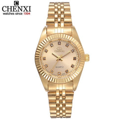 Ladies Gold Watch Women Golden Clock Female Women Dress Rhinestone Quartz