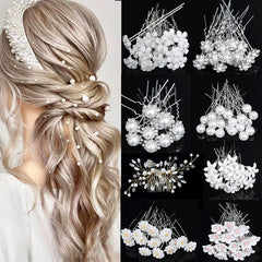 Silver Color Pearl Rhinestone Wedding Hair Combs