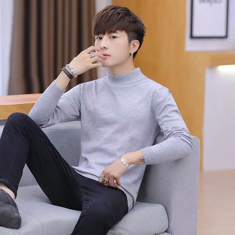 Men Turtleneck Sweaters Knitted Pullovers Casual Sweater Knitwear