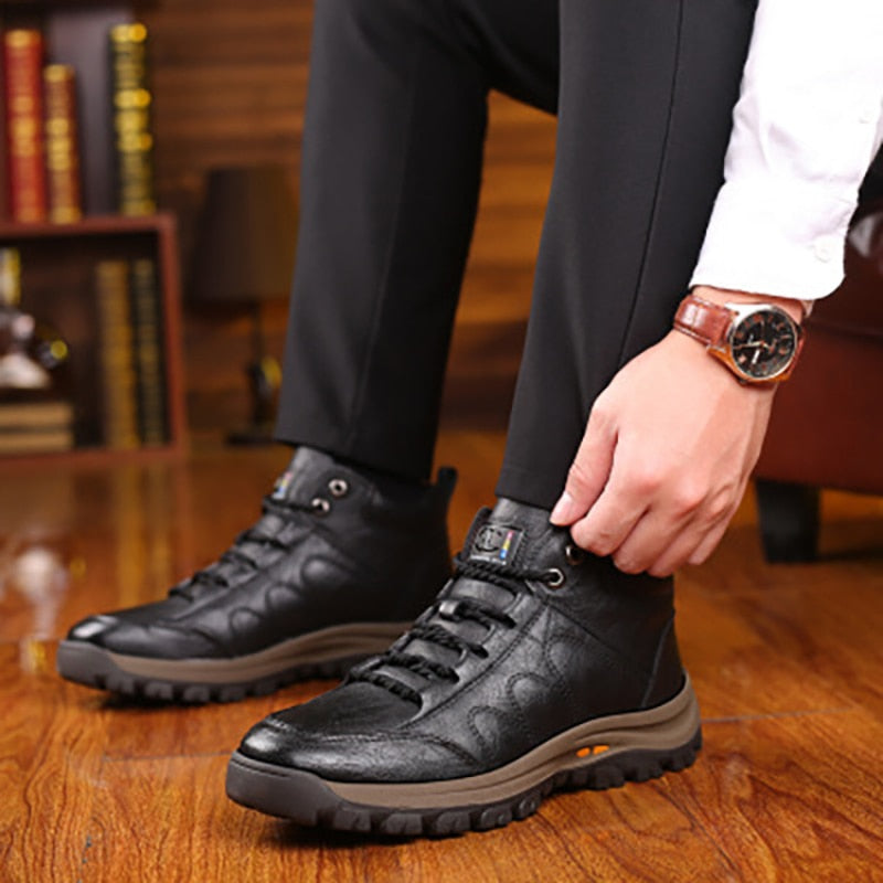 Men Winter Boots Thick Comfortable Rubber Soled Non-slip Boots