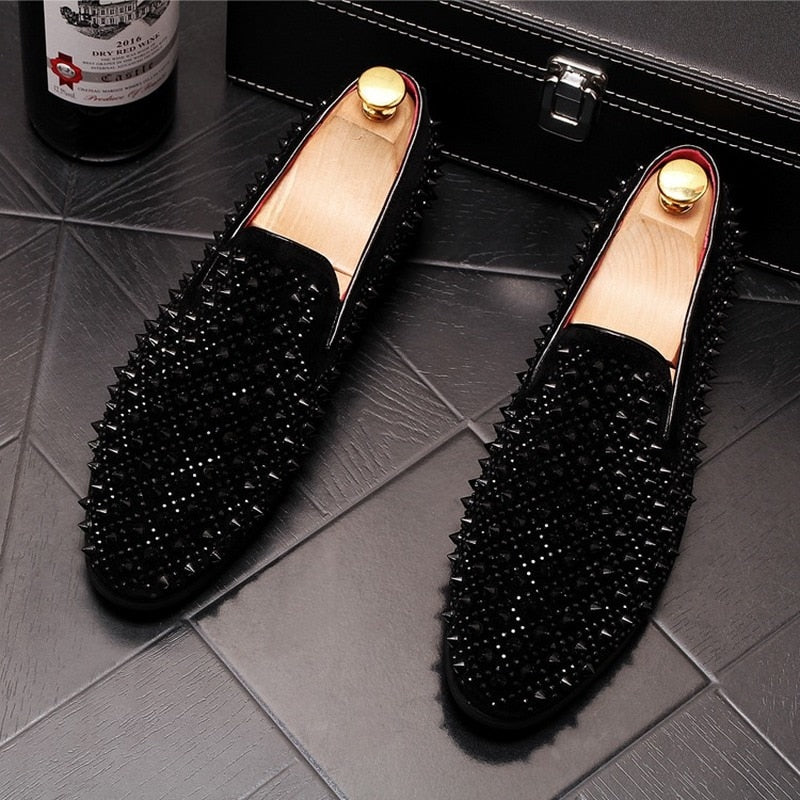 Shoes Flats Loafers Men Handmade Spiked Shoes Soft Moccasins