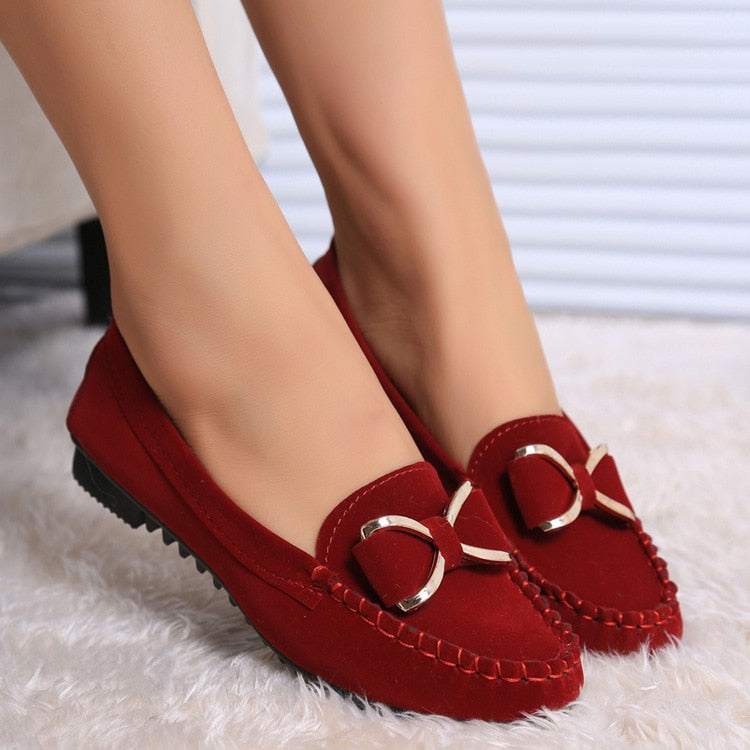 Casual Lofers Women Flat Shoes Ladies Elegant Butterfly-Knot Comfortable Shoes Women Soft Classic Office Shoes