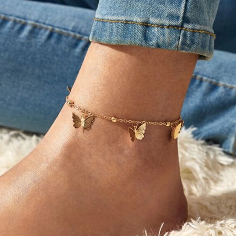 Fashion Butterfly Anklet for Women Foot Jewelry