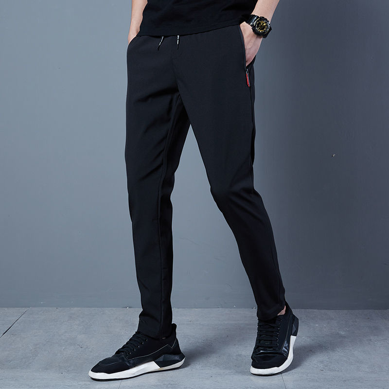 Men's Casual Pants Ice Silk Thin Sports Pants Straight Trousers Quick-drying Pants